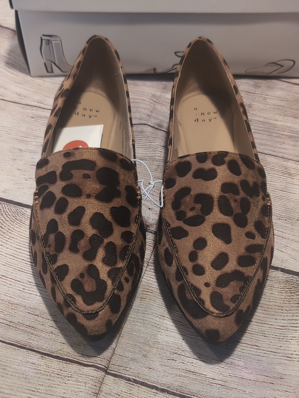 A. New Day Micah Brown Cheetah Print Slip On Loafers Size 7.5 NWT